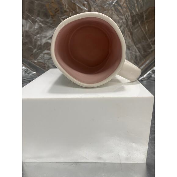 Rae Dunn Coffee Mug Easter Bunny "Egg Hunting" pink inside - Picture 2 of 5